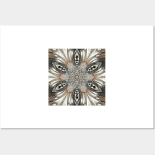 decorative art nouveau styled pattern in grey brown blue and beige Posters and Art